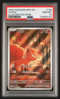 2025 POKEMON MEG EN-MEGA EVOLUTION ILLUSTRATION RARE #138 VULPIX PSA 10 - Image 1
