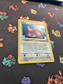 Ditto 3/62 PL -Vintage Holo Rare Pokemon Card- Fossil Set (8q) - Image 4