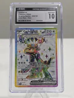 CGC 10 GEM MINT Cyclizar ex 228/191 Ultra Rare Surging Sparks Full Art Pokemon - Image 1