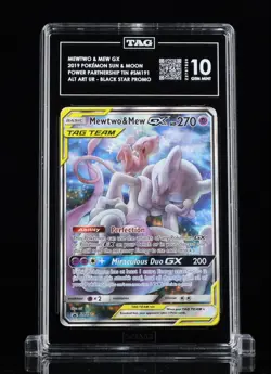 Pokemon TCG Mewtwo & Mew GX Tag Team Black Star Promo #SM191 TAG 10 Gem Mint - Image 1