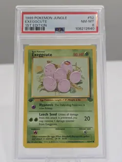 1999 POKEMON JUNGLE 1ST ED #52 EXEGGCUTE PSA 8 - Image 1