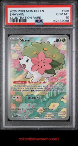 Pokemon Destined Rivals Shaymin 185 PSA 10 - Image 1