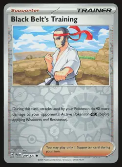 SV: Prismatic Evolutions Black Belt's Training #099/131 Reverse Holo Pokemon - Image 1