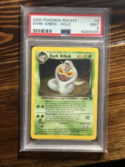 2000 Pokemon Rocket Dark Arbok Holo #2 of 82 PSA 9 - SWIRL WOTC - Image 1
