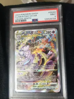 Mewtwo VSTAR GG44/GG70 Full Art Holo Crown Zenith Galarian Gallery Pokemon PSA 9 - Image 1