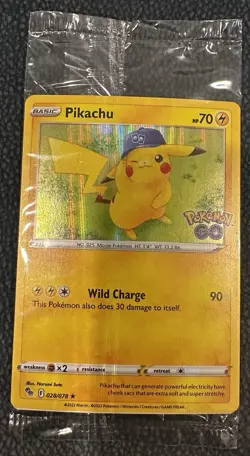 Pokemon Pikachu 028/078 Pokemon GO Stamp Sealed Gamestop - Image 1