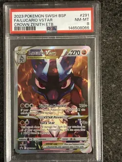 Pokemon 2023 Lucario VSTAR Crown Zenith SWSH291 PSA 8 - Image 1
