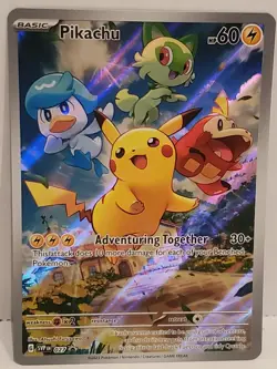Pokemon TCG Pikachu SVP027 Scarlet & Violet Paldea Evolved Black Star Pro NM - Image 1