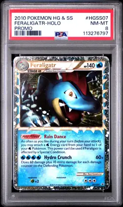2010 POKEMON HEARTGOLD FERALIGATR PRIME #HGSS07 ULTRA RARE PSA 8 NM #113276797 - Image 1