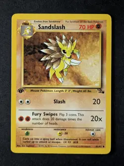 1999 Pokemon SANDSLASH #41/62 1st Edition Fossil Non Holo English - Image 1