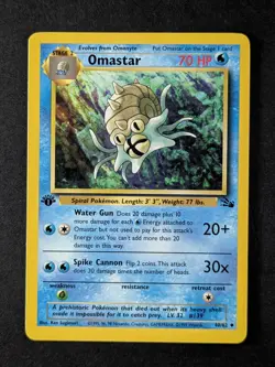 1999 Pokemon OMASTAR #40/62 1st Edition Fossil Non Holo English - Image 1