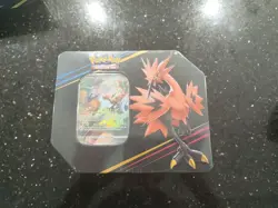 Pokemon Crown Zenith Galarian Zapdos Tin Factory Sealed 5 Packs + Full Art Promo - Image 1