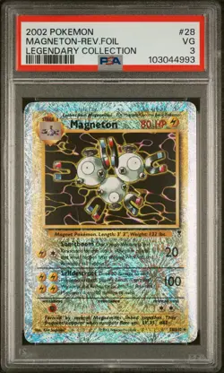 2002 POKEMON LEGEND COLL #28 MAGNETON-REVERSE FOIL PSA 3 - Image 1