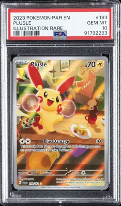 2023 POKEMON PAR EN-PARADOX RIFT ILLUSTRATION RARE #193 PLUSLE PSA 10 - Image 1