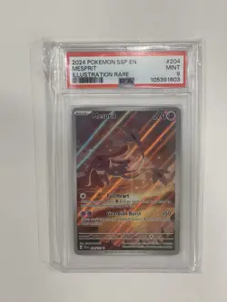 PSA 9 Pokemon Mesprit 204/191 Surging Sparks Illustration Rare Holo - Image 1