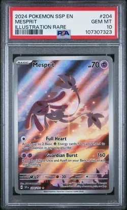 Mesprit 204/191 PSA 10 Pokemon Surging Sparks SV08 Illustration Rare - Image 1