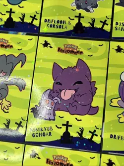 Pokemon 2025 Database Halloween Set Of 9 Mimikyu Gengar Banette Cracked Holo - Image 2