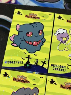 Pokemon 2025 Database Halloween Set Of 9 Mimikyu Gengar Banette Cracked Holo - Image 3