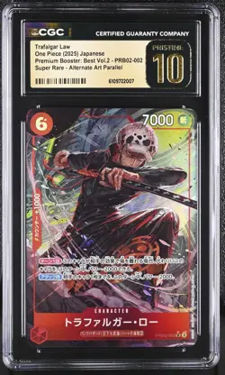 Trafalgar Law PRB02-002 Alt Art Parallel Japanese One Piece Pristine 10 CGC - Image 1