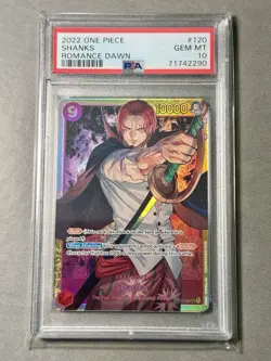 2022 One Piece OP01-120 Shanks SEC PSA 10 Romance Dawn English - Image 1