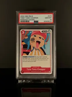 ✅PSA 10 Gem Mint Tony Tony Chopper OP01-015 UC One Piece TCG Romance Dawn - Image 1