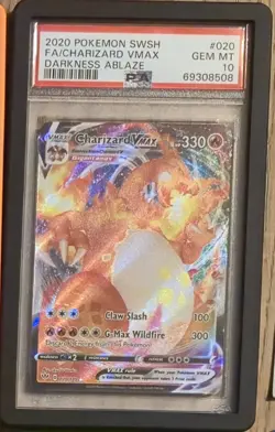 Pokemon TCG Charizard VMAX Darkness Ablaze Holo Ultra Rare Card 020/189 PSA 10 - Image 1