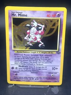 Pokemon TCG Mr. Mime Jungle 6/64 Holo Unlimited Holo Rare 🤡 👀 - Image 1