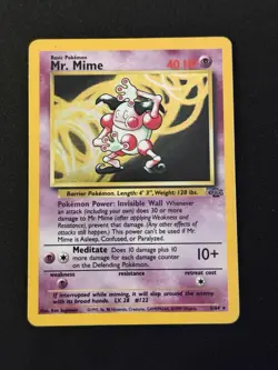 Pokemon TCG Mr Mime 6/64 Jungle Holo Rare Card Unlimited 1999 - Image 1