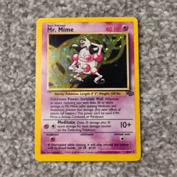 Pokemon TCG Mr. Mime Jungle 6/64 Holo Unlimited Holo Rare Very Good Condition - Image 1
