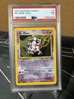 Pokemon TCG Mr. Mime Jungle Holo Rare Card 6/64 Unlimited PSA 7 - Image 1