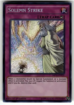Solemn Strike Secret Rare MP16-EN231 NM Yugioh Card TCG - Image 1