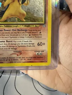 Pokemon Neo Genesis TCG Unlimited Holo Rare Typhlosion Card 17/111 - Image 5