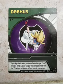 Bakugan Battle Brawlers Spin Master Card BA177 Darkus English - Image 1