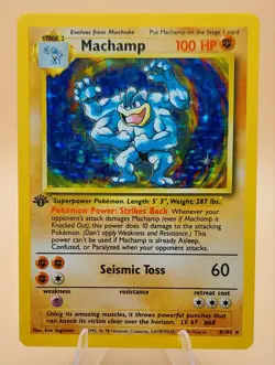 Machamp 1st Edition Holo Rare Base Set 8/102 Pokemon Card - Image 1