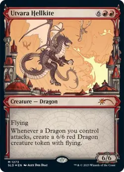 MTG English Utvara Hellkite (Halo Foil) NM Foil Secret Lair - Image 1