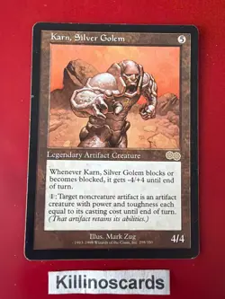 Karn, Silver Golem Artifact #298 Urza's Saga MTG played - Image 1