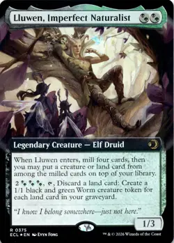Lluwen, Imperfect Naturalist FOIL EXTENDED ART Lorwyn Eclipsed Magic MTG NM - Image 1