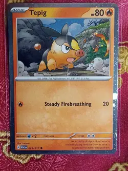COSMIC Hologram Foil Tepig 029/217 Mega Evolutions Ascended Heroes Pokemon - Image 1