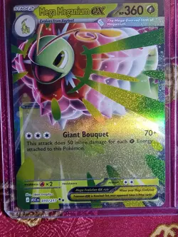 Hologram Foil Mega Meganium Ex 010/217 Mega Evolutions Ascended Heroes Pokemon - Image 1