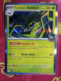 Hologram Foil Team Rocket's Spidops 019 Mega Evolutions Ascended Heroes Pokemon - Image 1