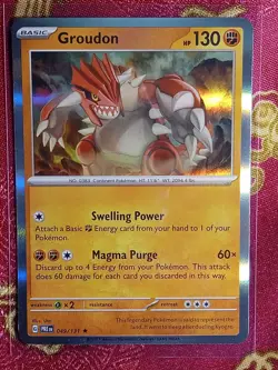 HOLoGRAM Foil Groudon 049/131 Scarlet and Violet Prismatic Evolutions Pokemon - Image 1