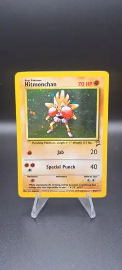 Hitmonchan Base Set 2 Holo Rare Pokemon TCG Card 8/130 LP Condition - Image 1
