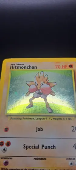 Hitmonchan Base Set 2 Holo Rare Pokemon TCG Card 8/130 LP Condition - Image 2
