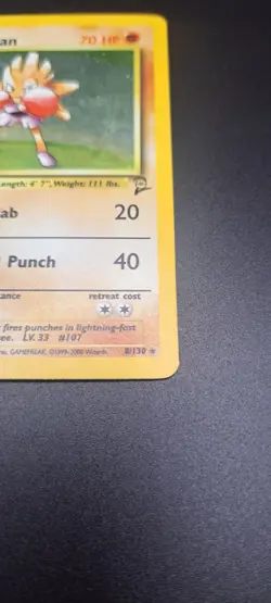 Hitmonchan Base Set 2 Holo Rare Pokemon TCG Card 8/130 LP Condition - Image 4
