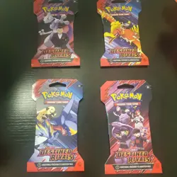 4x Pokemon TCG Scarlet & Violet Destined Rivals Sleeved Packs Full Art Set - Image 1