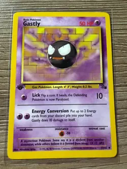 Pokemon TCG Gastly 33/62 1st Edition Fossil Lightly Played - Image 1