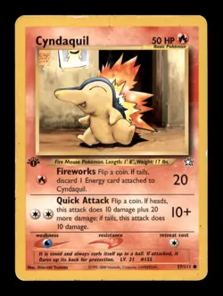 CYNDAQUIL 57/111 C NEO GENESIS POKEMON 1ST EDITION HP - Image 1