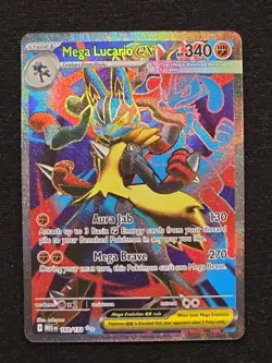 Pokemon Mega Lucario ex ME01: Mega Evolution Ultra Rare Holofoil 160/132 NM - Image 1