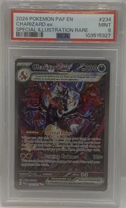 2024 POKEMON PAF EN-PALDEAN FATES SPECIAL ILLUSTRATION RARE CHARIZARD EX PSA 9 - Image 1