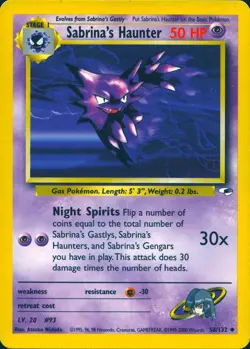 SABRINA'S HAUNTER 58/132 UNCOMMON GYM HEROES POKEMON UNLIMITED MP - Image 1